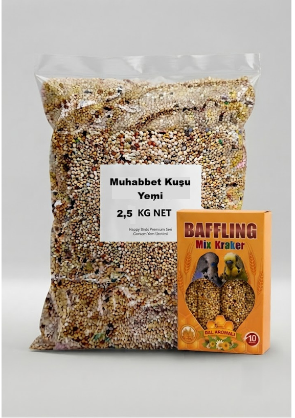 MUHABBET YEMİ 2,5 KG + BAFFLİNG KUŞ MİX KRAKER 10 'LU